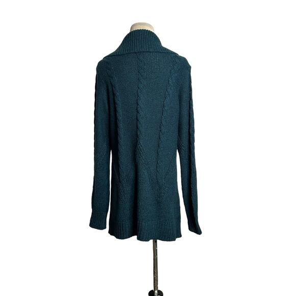 St. John’s Bay green long sleeves button cardigan sweater size Large - Picture 2 of 10